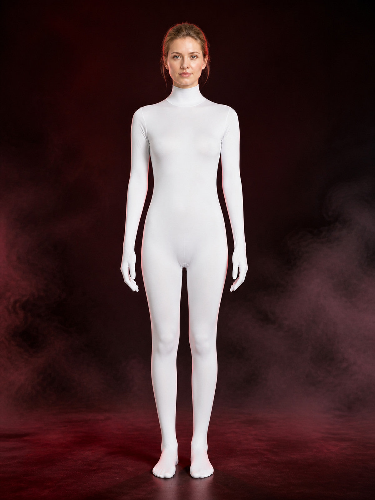 Women's Full-Body Hooded Zentai Bodysuit Costume, Polyester-Spandex Stage Outfit main product view