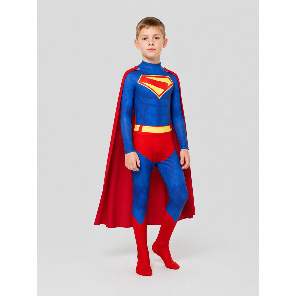 Superman Cosplay Costume, Jumpsuit with Cape Costume Capes detail