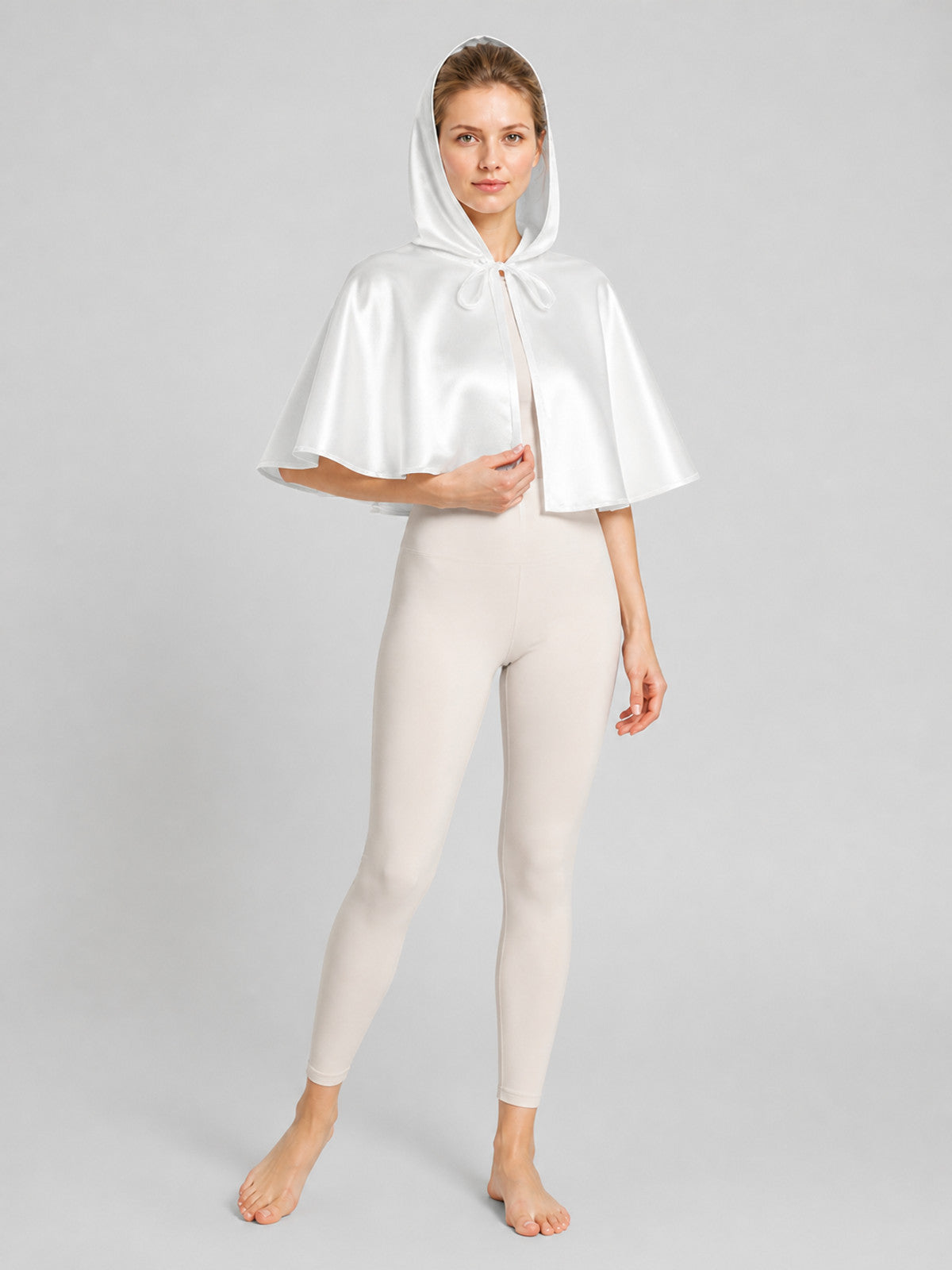 Hooded Cape with Ties, One Size