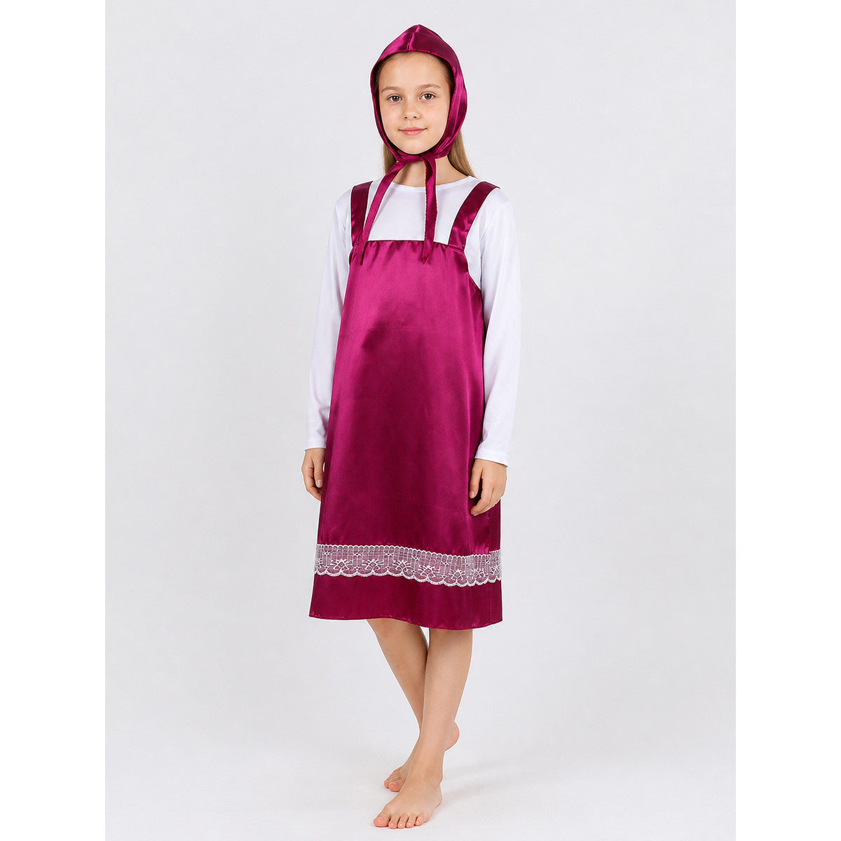 Masha Costume with a Pointed Hat and Lace Dress Costume Dresses detail