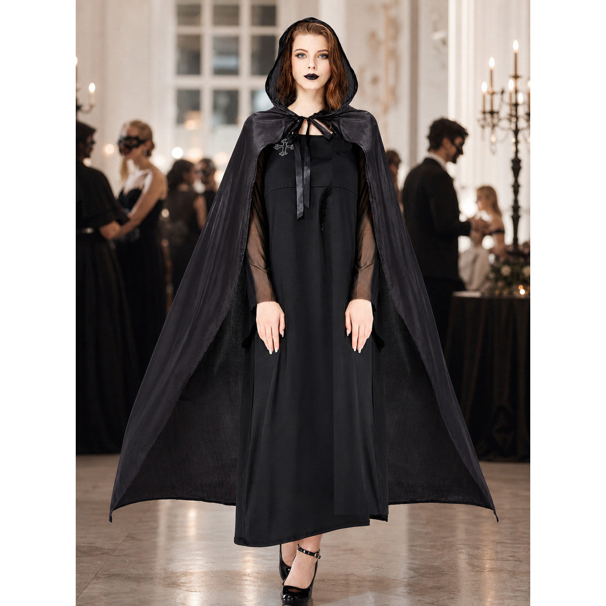 Witch Costume: Hood, Cape, Dress