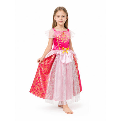 Puffy Princess Dress with Gold Decoration Costume Dresses detail
