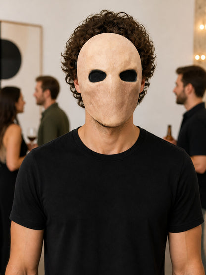 Light Brown Faceless Halloween Mask lifestyle view