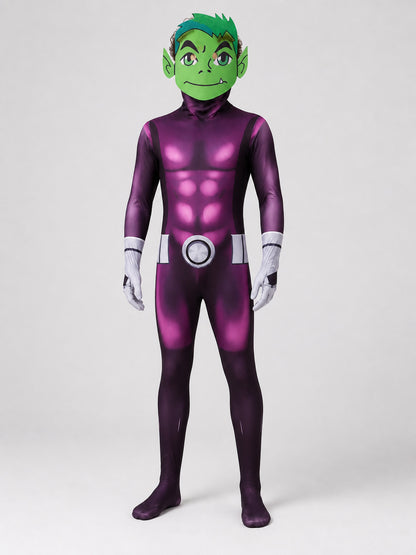 Teen Titans Cosplay Costume with Mask and Muscle Definition Costume Masks detail