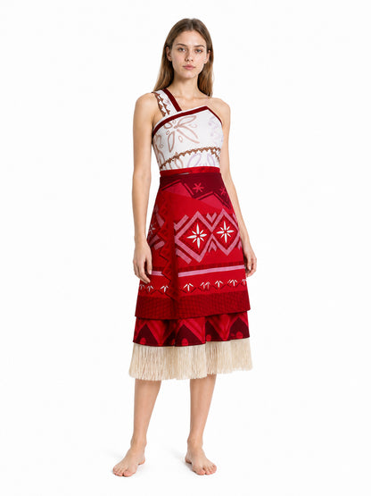 Jumpsuit Costume with Geometric Patterns and Fringe Costumes detail