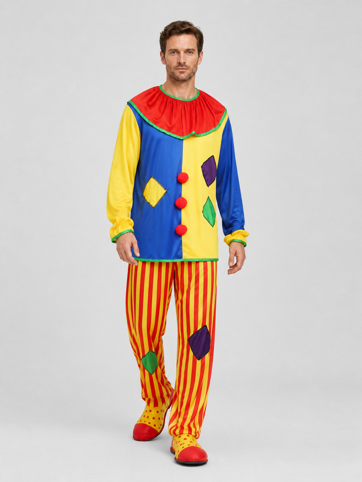 Clown Costume, Two-Piece, Multicolor