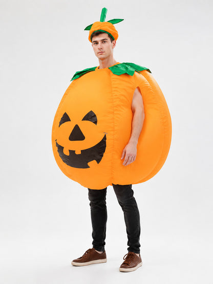 Inflatable Pumpkin Costume with Jack-o'-Lantern Face main product view