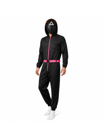 Black Cosplay Jumpsuit with Mask and Hood