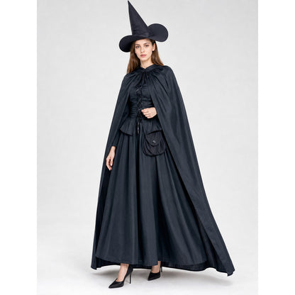 Witch Costume with Cloak and Pointed Hat