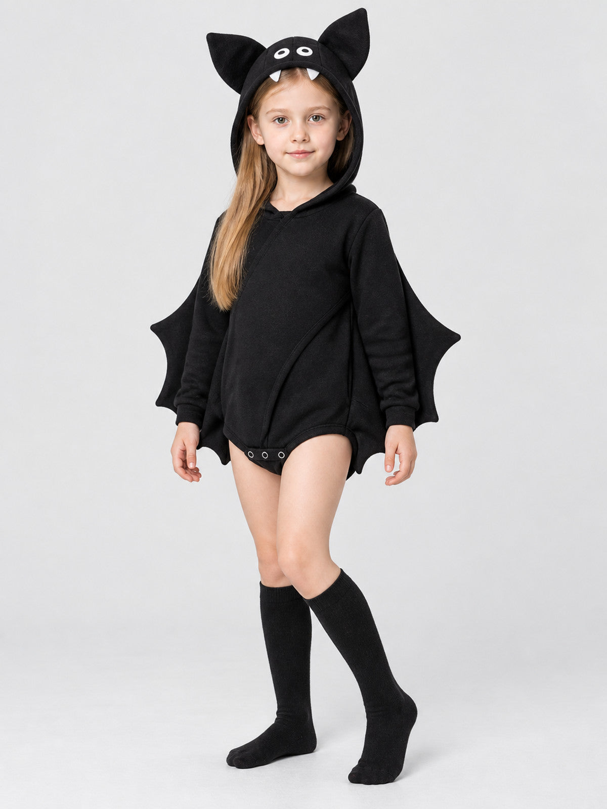 Black baby bat-wing bodysuit jumpsuit
