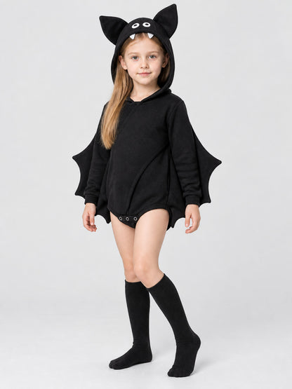 Black baby bat-wing bodysuit jumpsuit