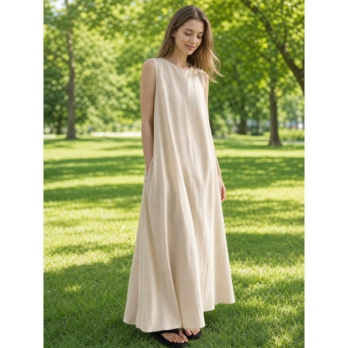 Sleeveless Maxi Dress, Relaxed Fit lifestyle view
