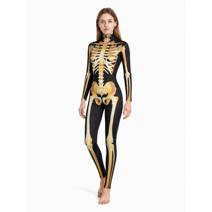 Skeleton Bodysuit with Bone Print for Cosplay Costumes detail