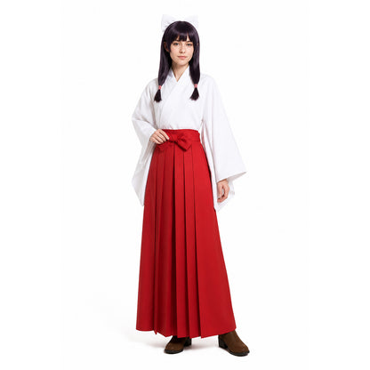 Utahime Cosplay Costume with Wig and Pleated Skirt Costume Wigs detail