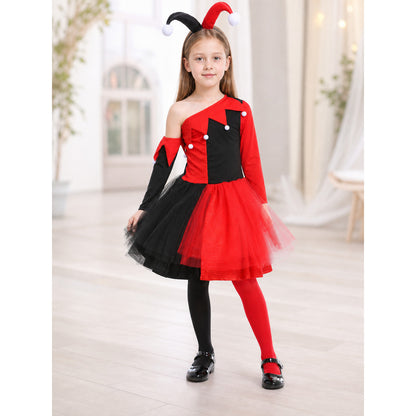 Jester Costume with Mask and Headband lifestyle view