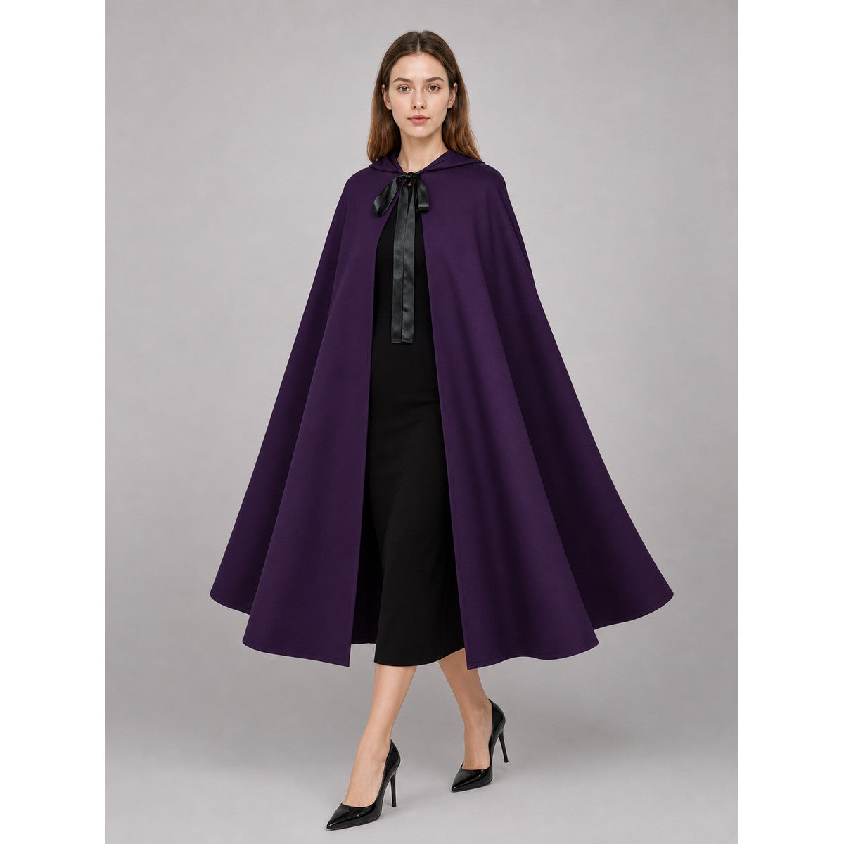 Dark Purple Carnival Cloak with Hood