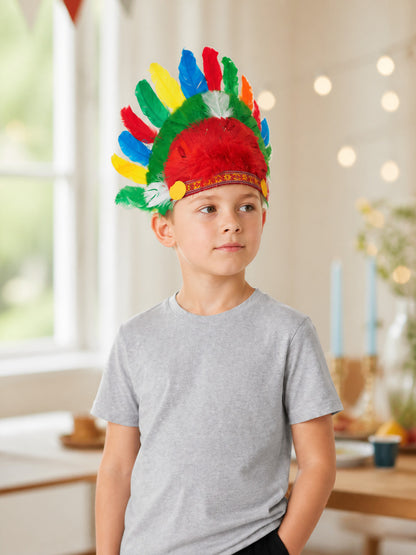 Feathered Carnival Headpiece, Native American Style lifestyle view