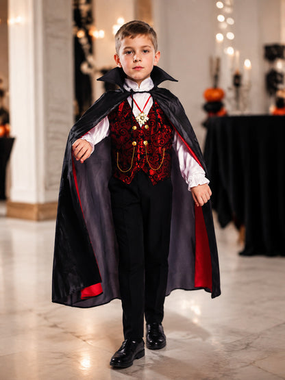 Children's Vampire Costume with Cape and Vest lifestyle view