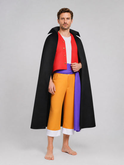 Luffy Wano Arc Cosplay Costume: Vest, Cloak, Pants