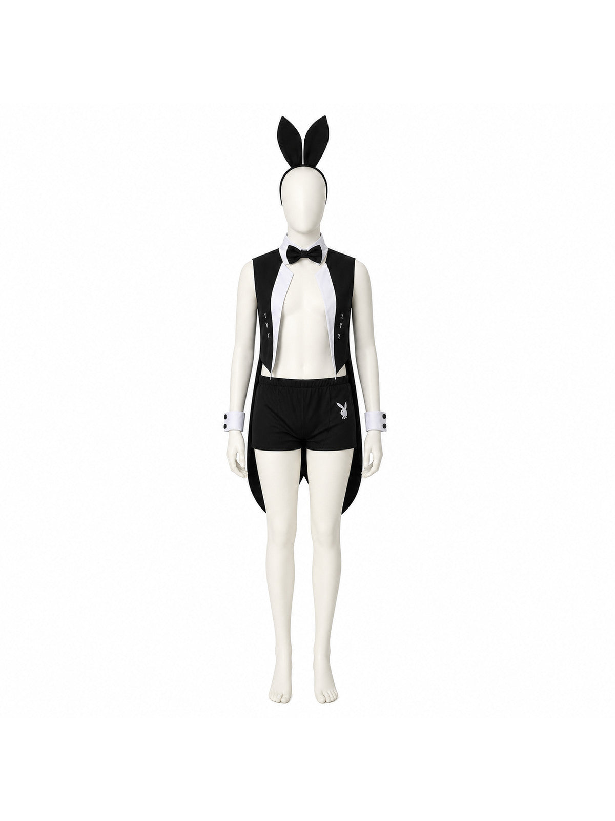 Black-and-White Costume with Ears and Tail