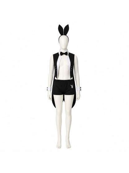 Black-and-White Costume with Ears and Tail