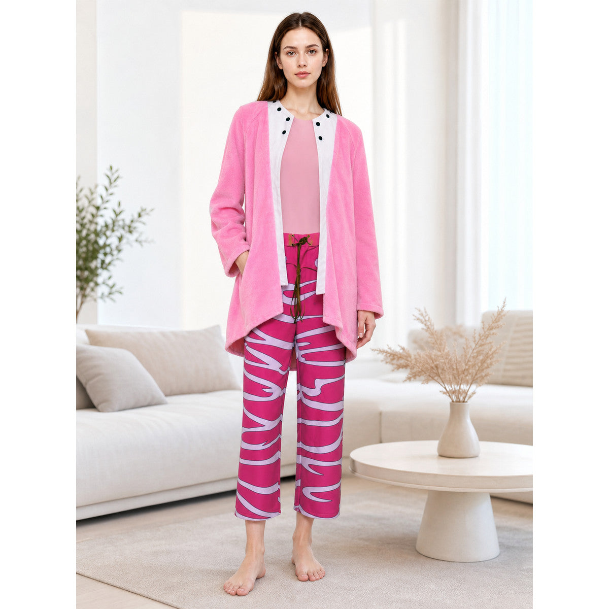 Doflamingo Cosplay Costume, Jacket, Pants, and Belt lifestyle