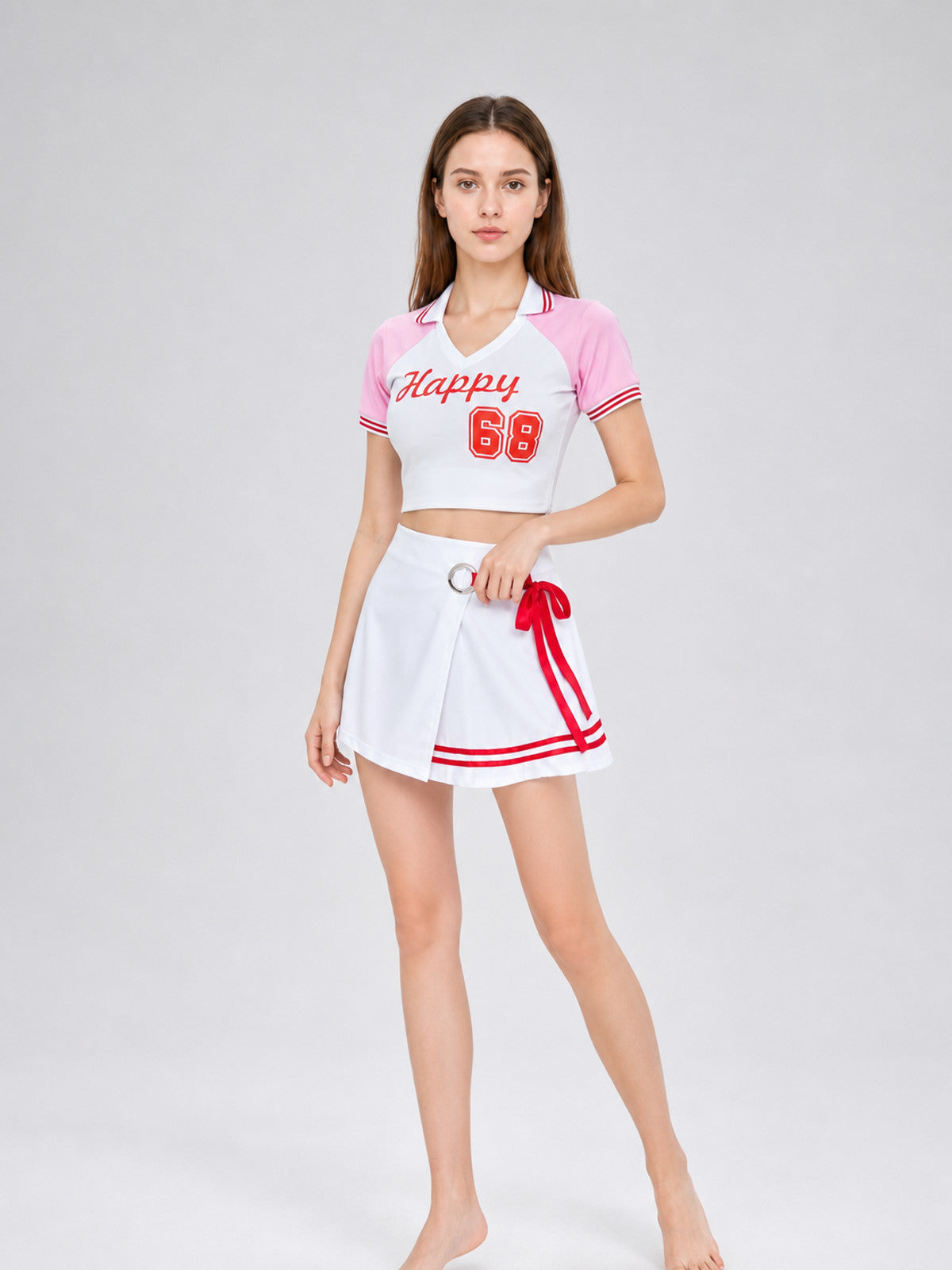 Cheerleading Outfit: Top and Short Skirt Costumes detail