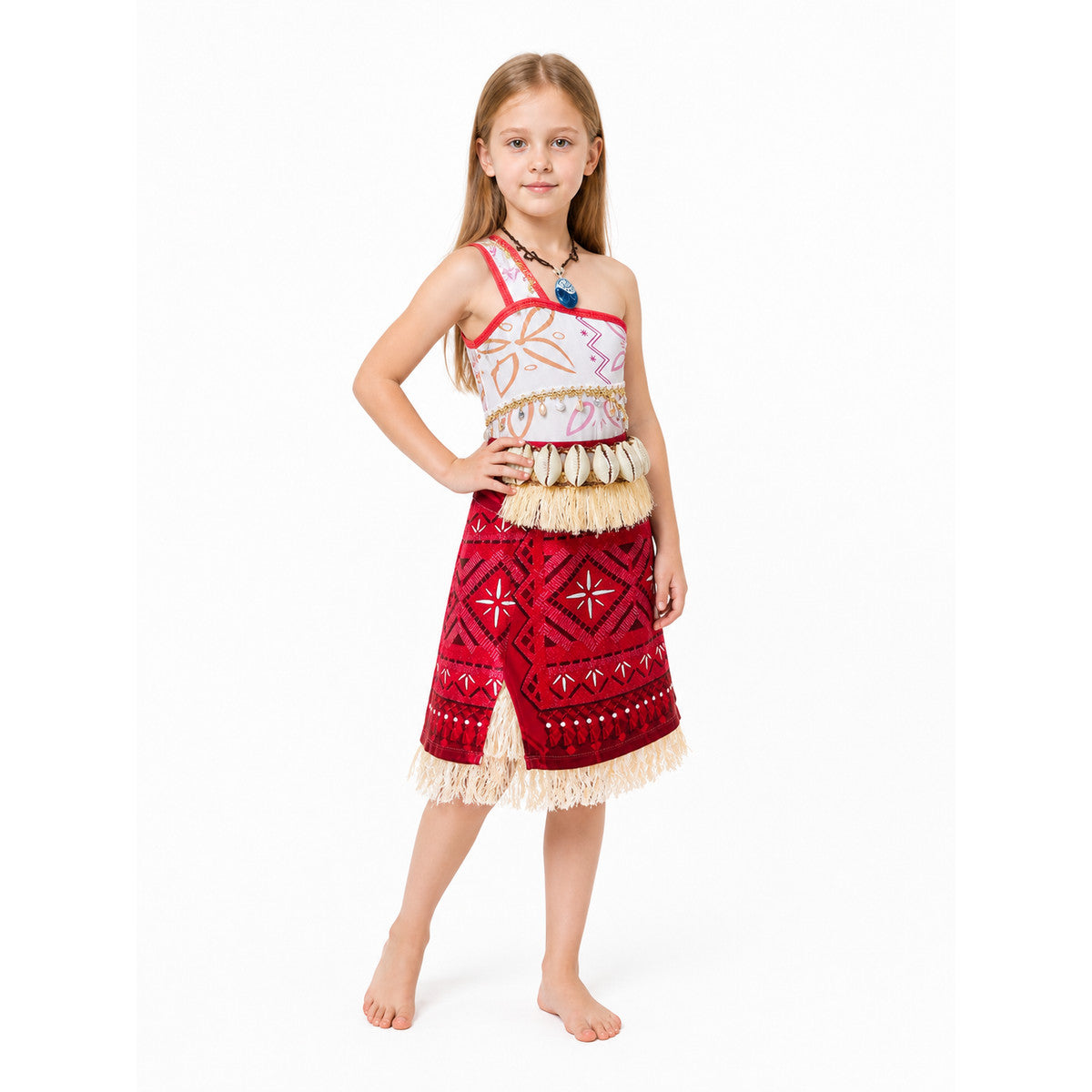 Moana Carnival Dress with Fringe and Pendant Costume Dresses detail