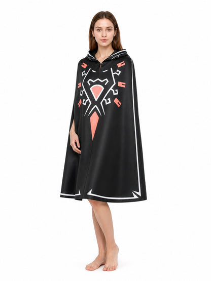 Hooded Cape with Geometric Pattern Costume Capes detail