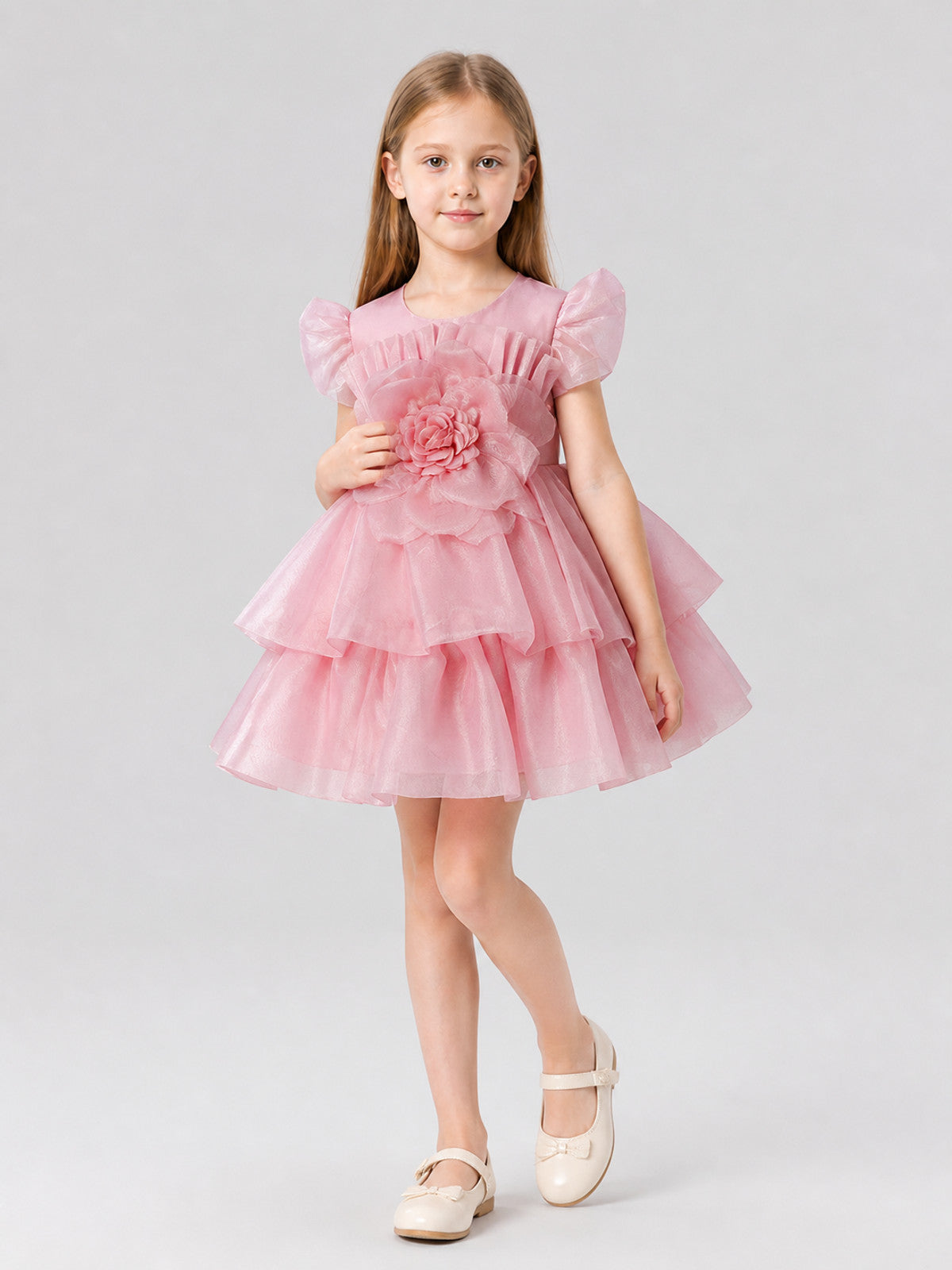 Full Princess Dress with Floral Decoration for Weddings Costume Dresses detail