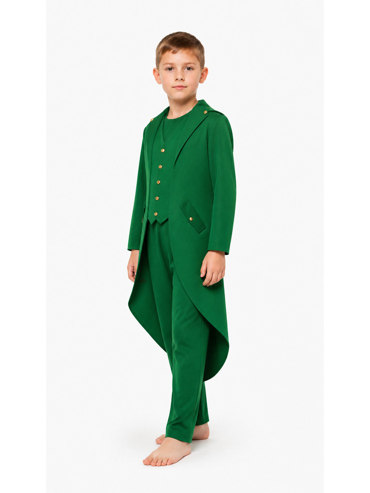 Men's Dark Green Tailcoat with a Fold-Down Collar product detail