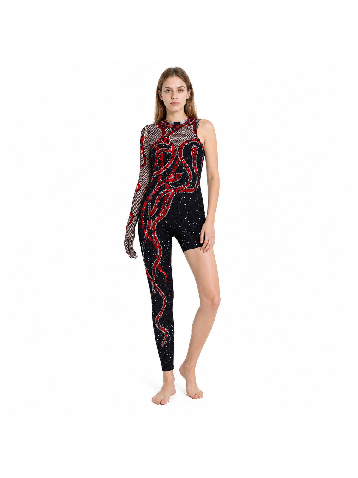 Stage Jumpsuit with Glove Sleeve