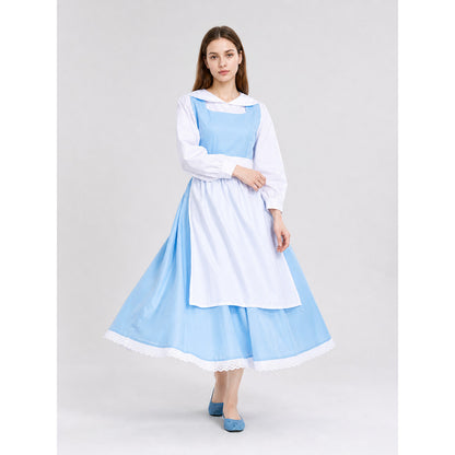 White and Blue Princess Costume Dress on-model front view