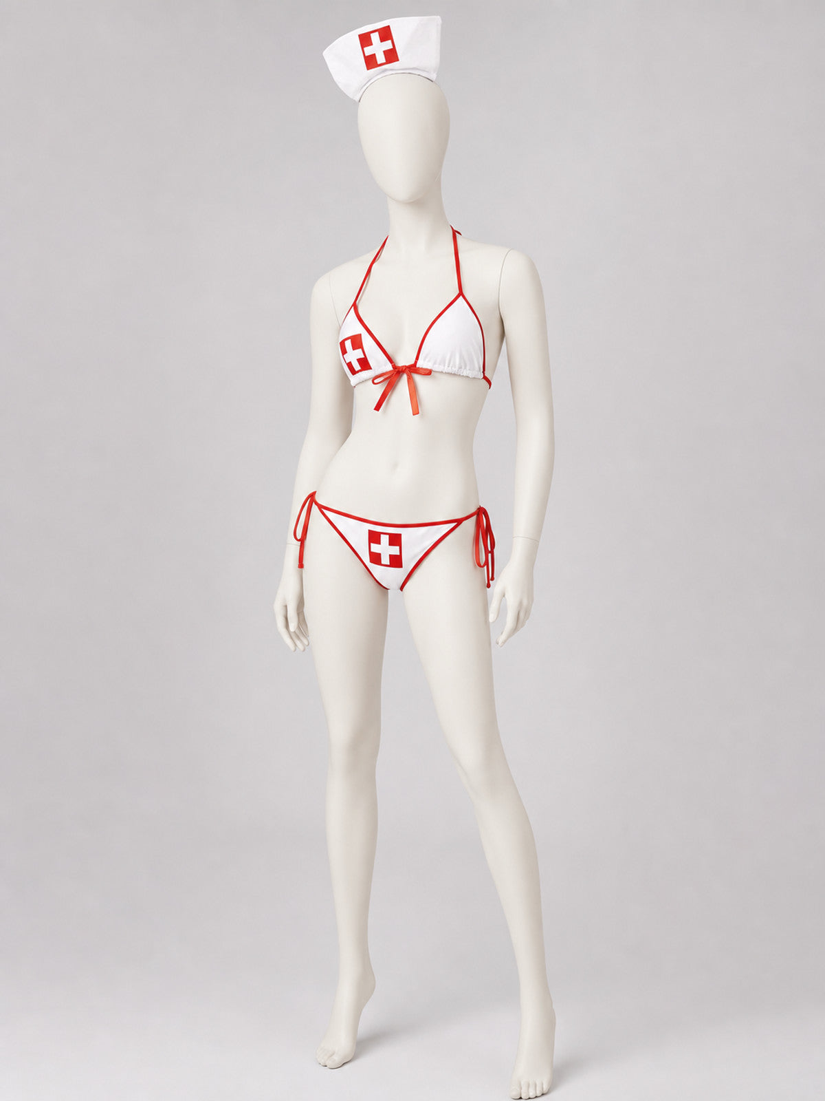 Nurse Cosplay Bikini Swimsuit with Cross Costumes detail