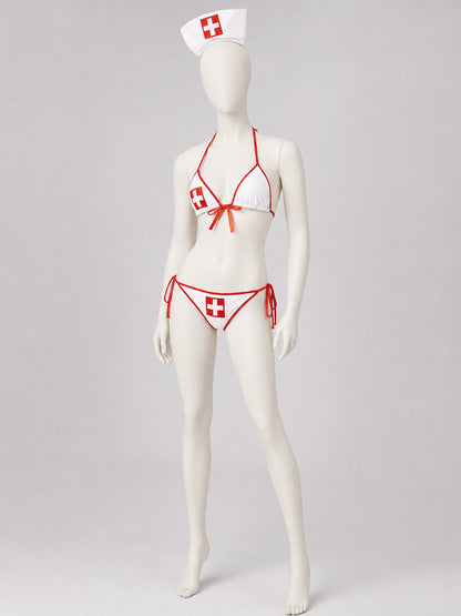 Nurse Cosplay Bikini Swimsuit with Cross Costumes detail