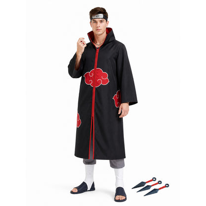 Kakashi Cosplay Costume with Akatsuki Cloak and Accessories Costume Capes detail
