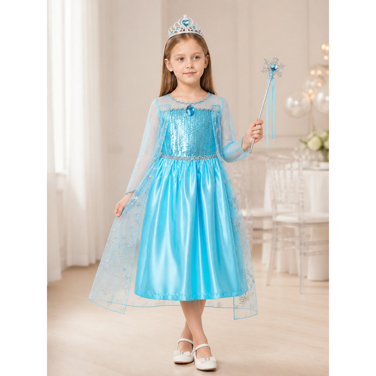 Snow Queen Costume for Halloween and Cosplay lifestyle view