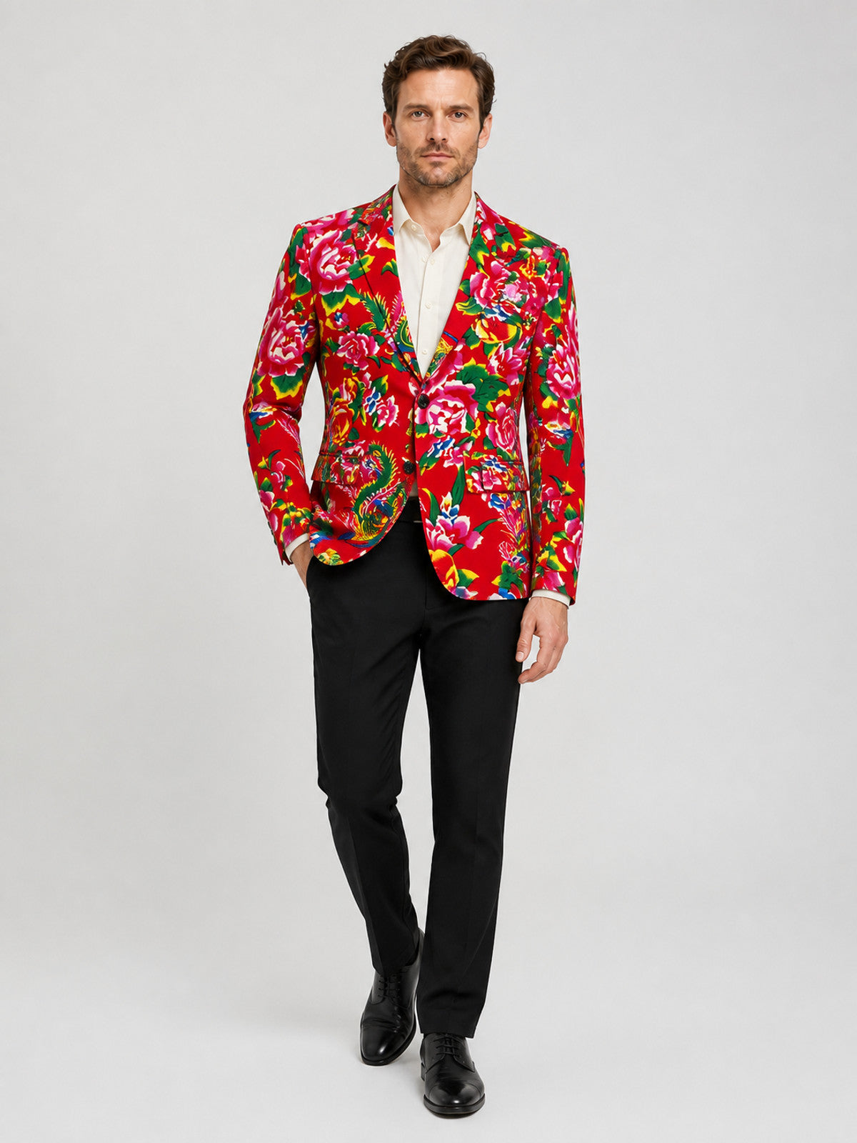 Red Stage Blazer with Floral Print product detail