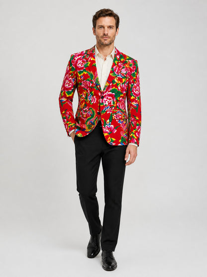 Red Stage Blazer with Floral Print product detail