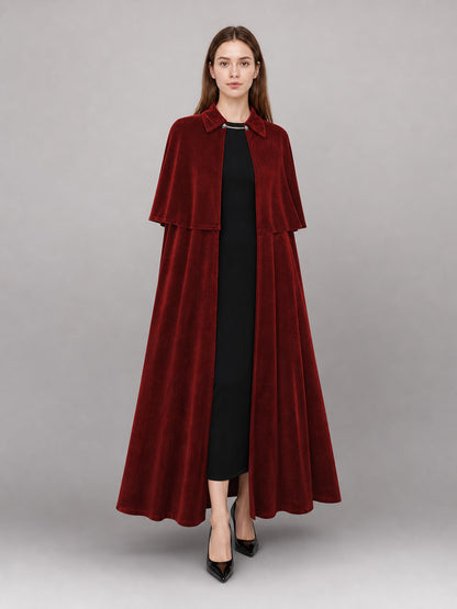 Long Burgundy Vampire Costume Cape