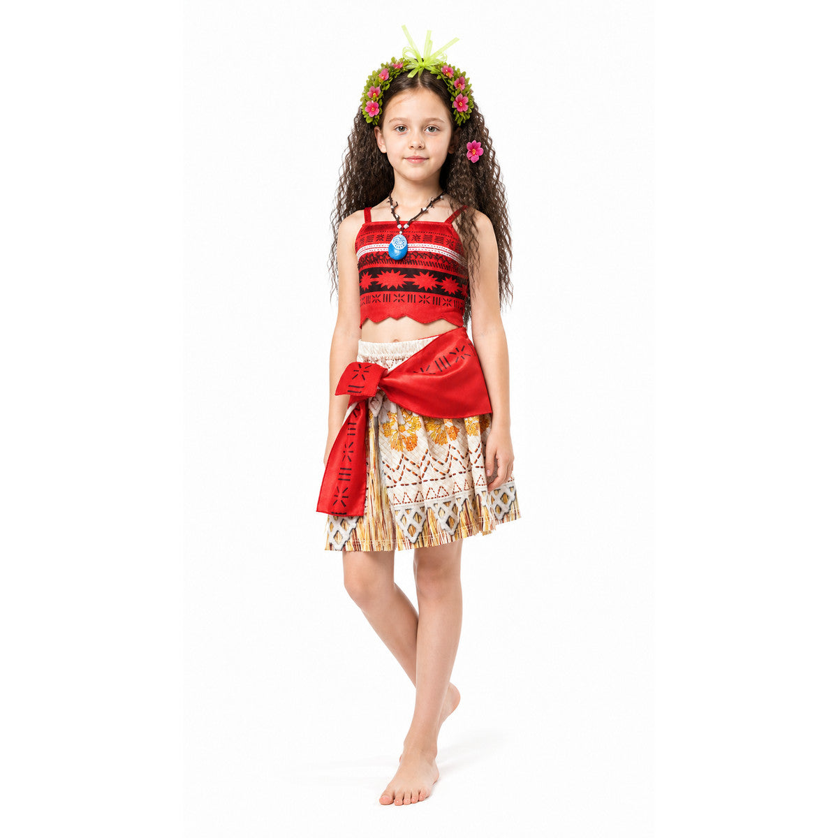 Children's Moana Carnival Costume with Skirt and Top Costumes detail