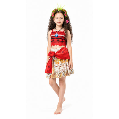 Children's Moana Carnival Costume with Skirt and Top Costumes detail