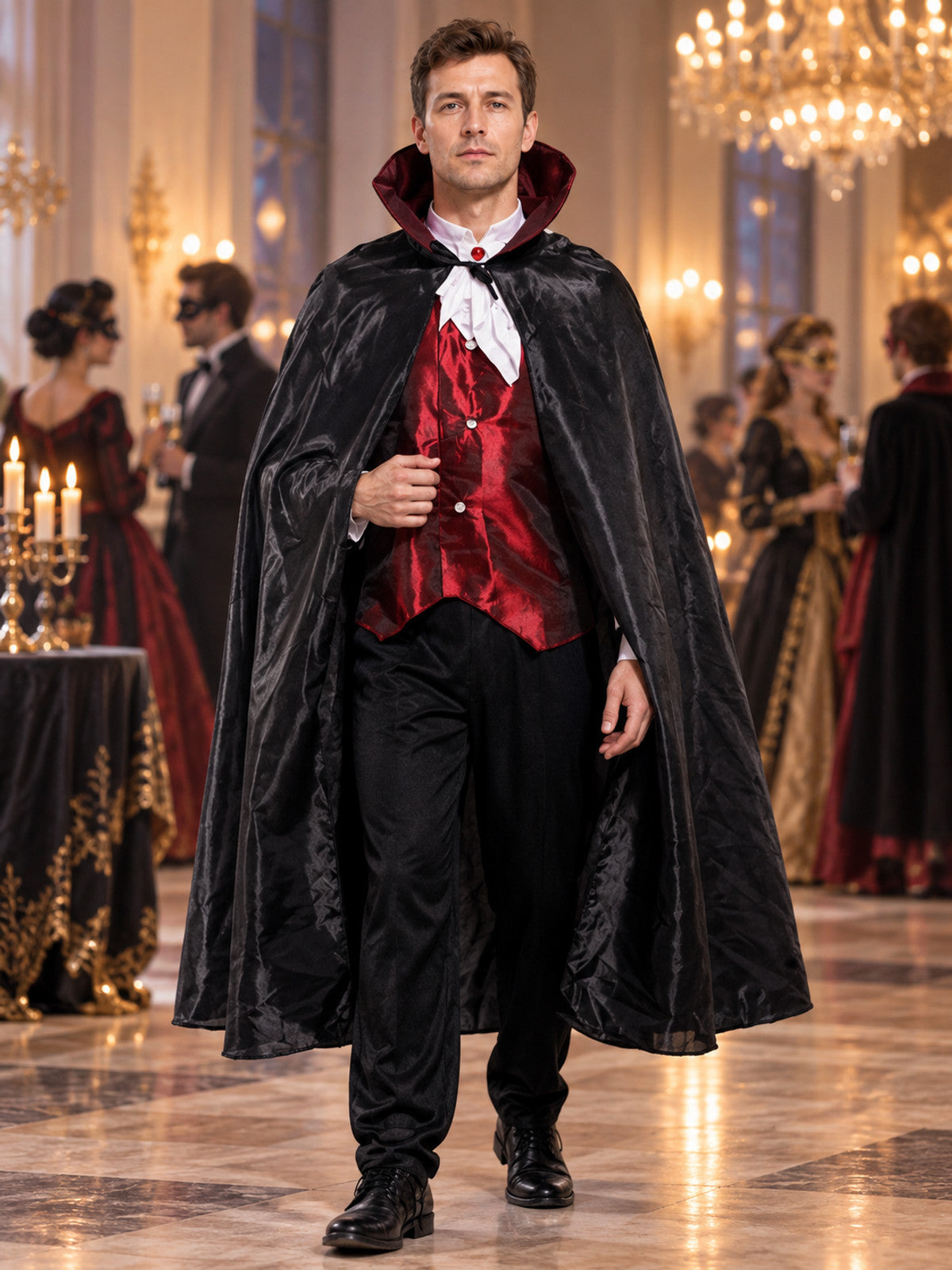 Vampire Costume with Black Cape lifestyle view