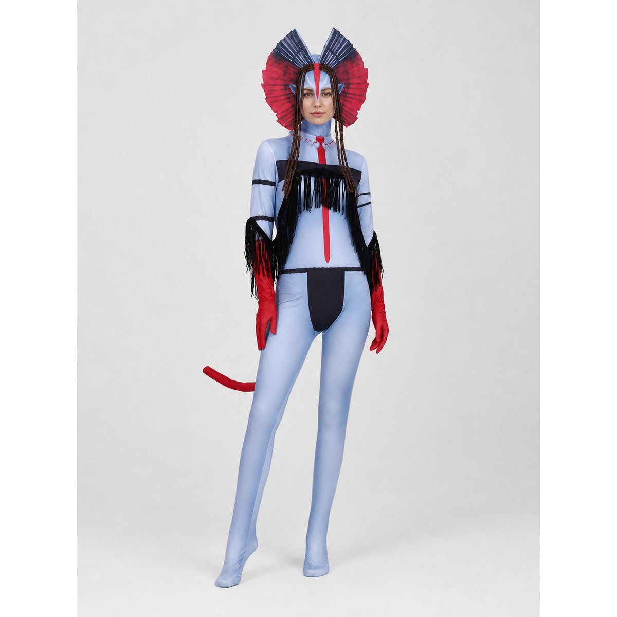 Avatar 3 Cosplay Costume — Jumpsuit with Headpiece on-model front view