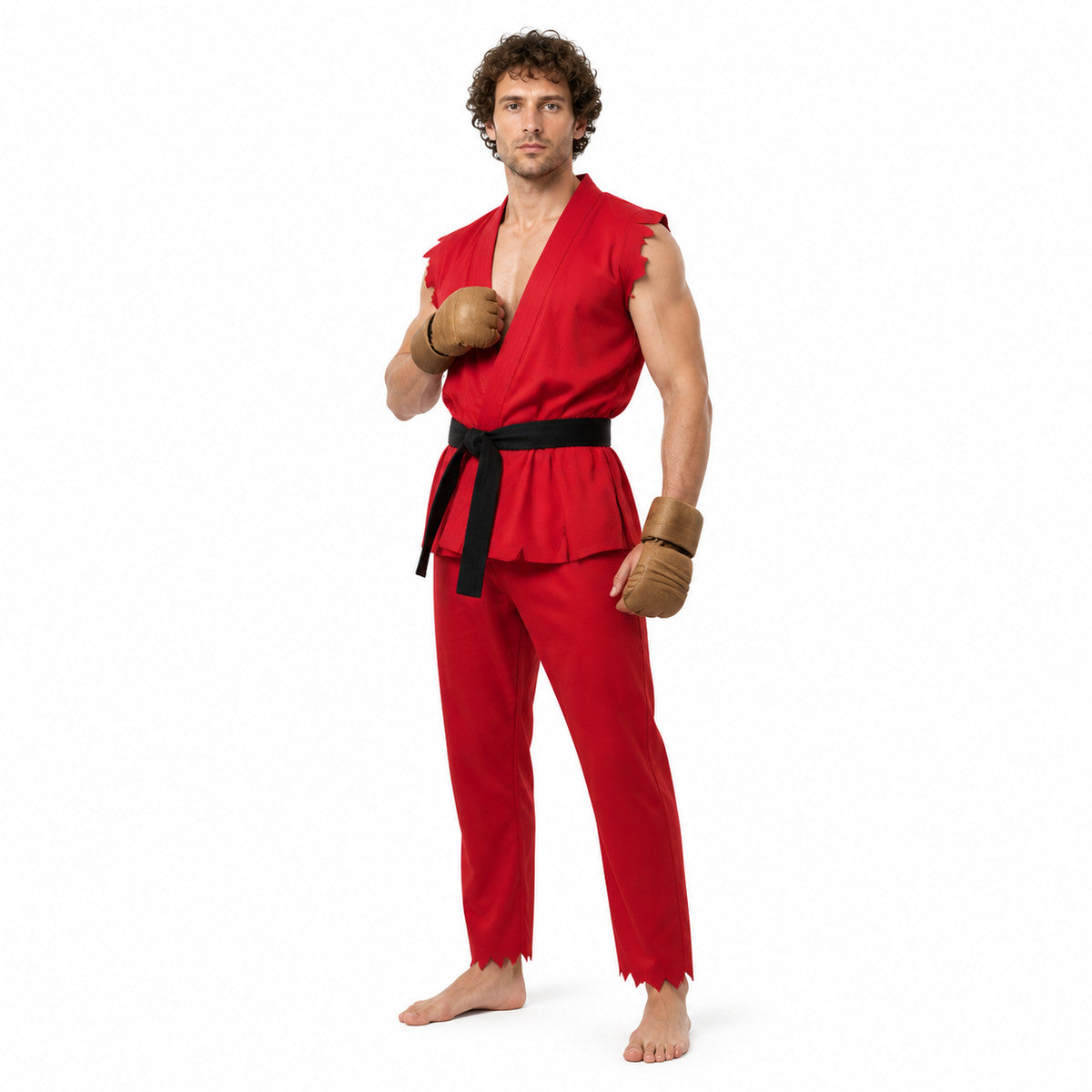 Street Fighter Cosplay Costume: Sleeveless Top, Pants, Belt Costumes detail