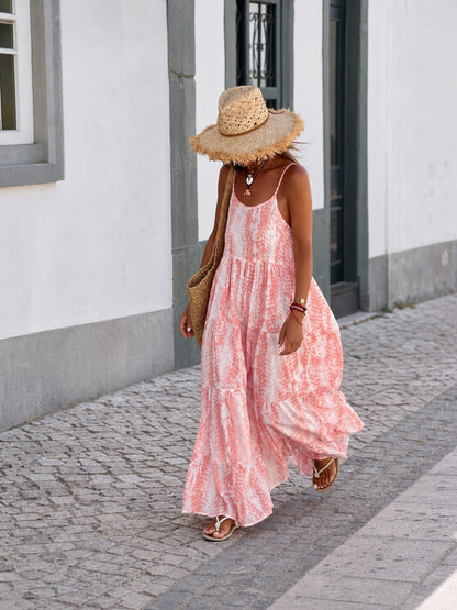 Women's Long Thin-Strap Dress with a Tiered Skirt Costume Dresses detail