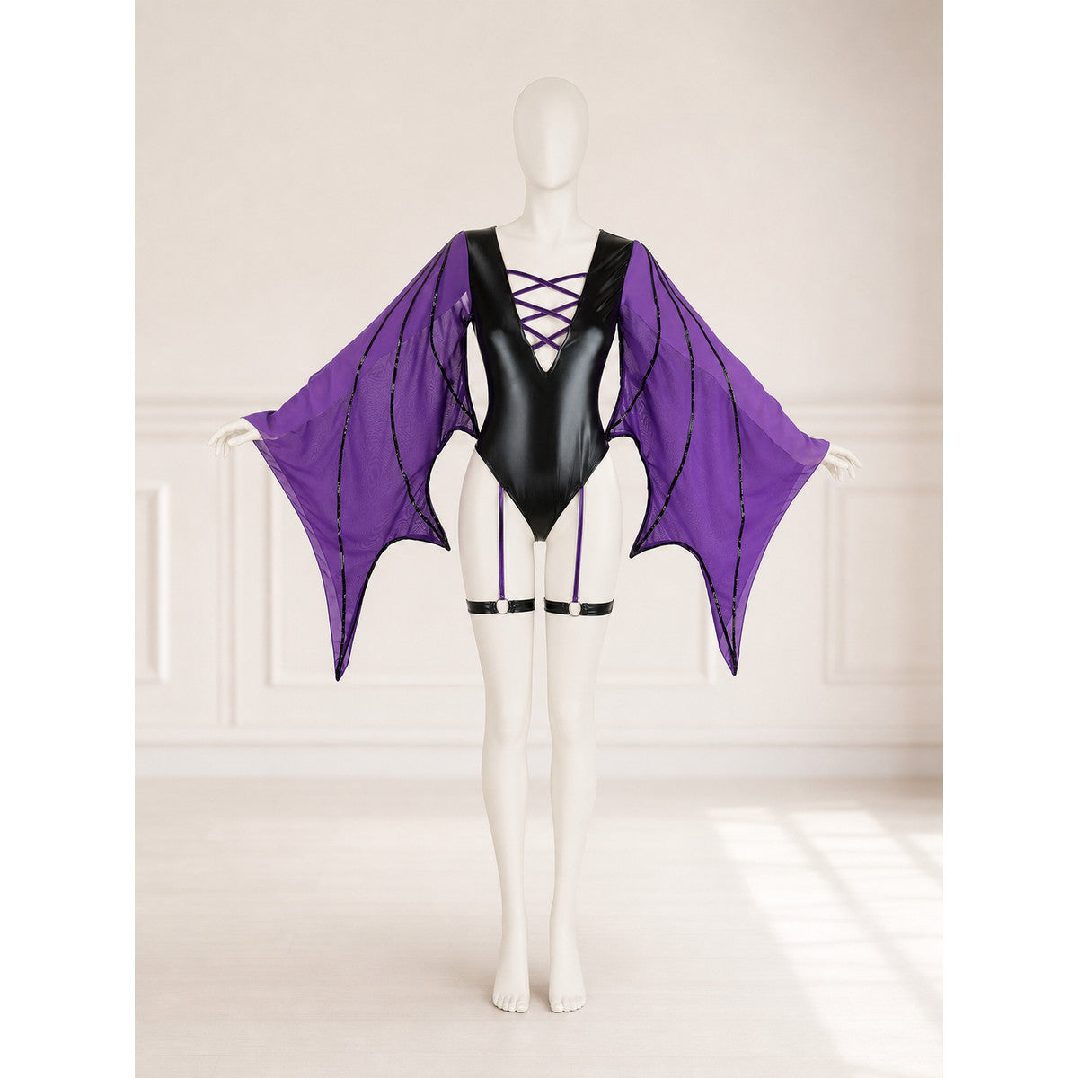 Bat Costume Cosplay — Black and Purple lifestyle view