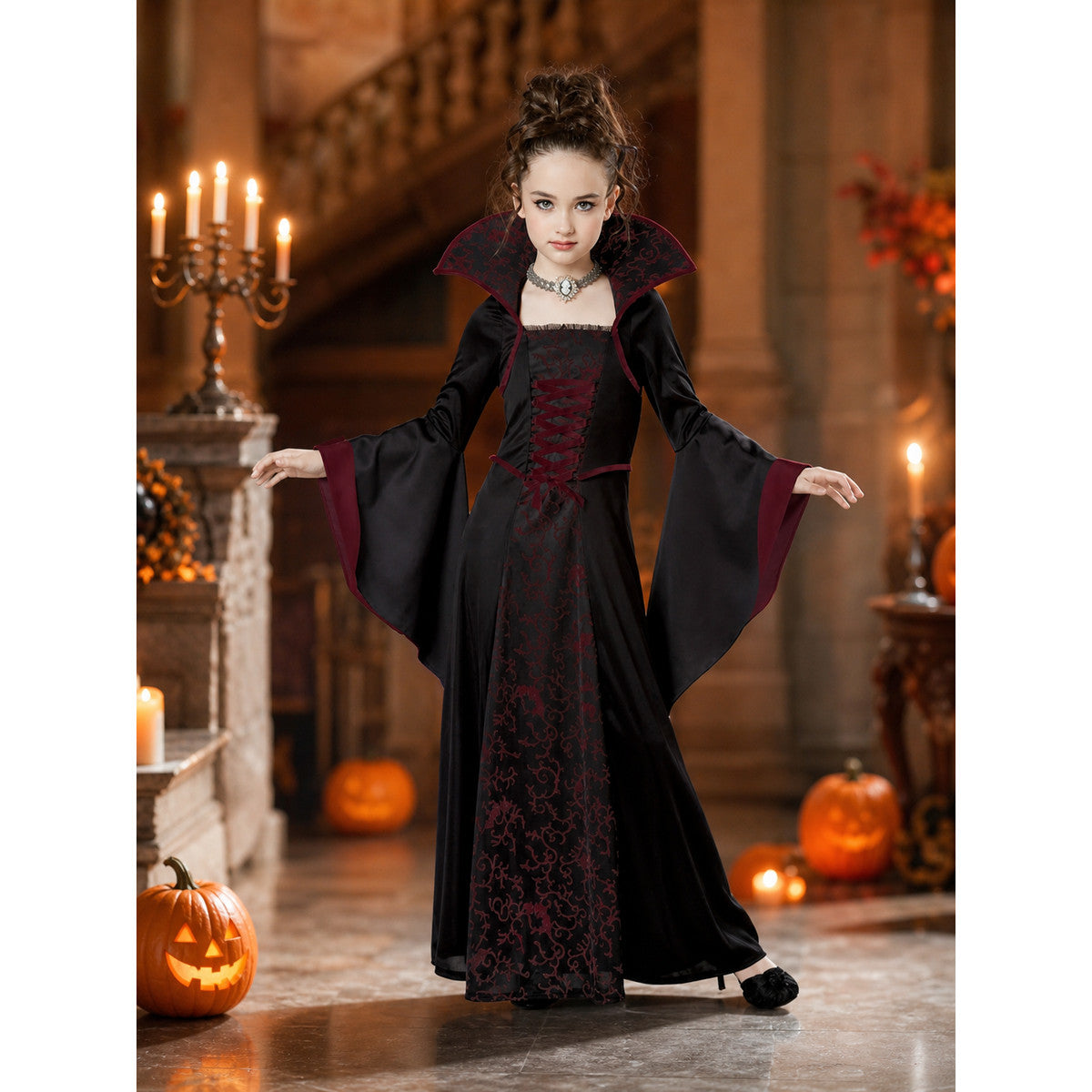 Kids' Gothic Vampire Dress, Carnival Costume lifestyle