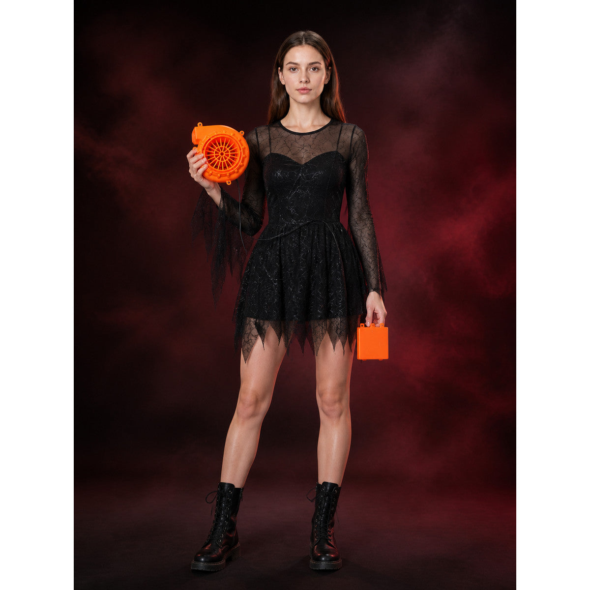Orange Cartoon Mouse Halloween Costume Fan with USB and Battery Compartment main product view