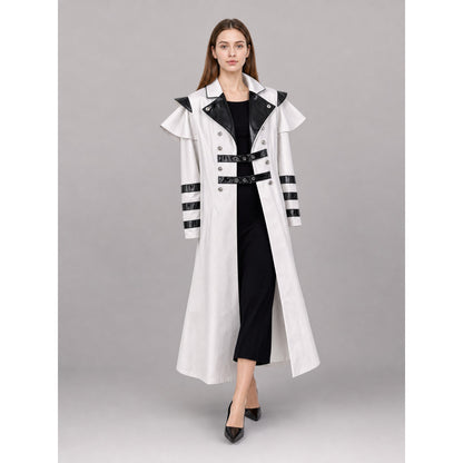 White costume cloak with black details lifestyle